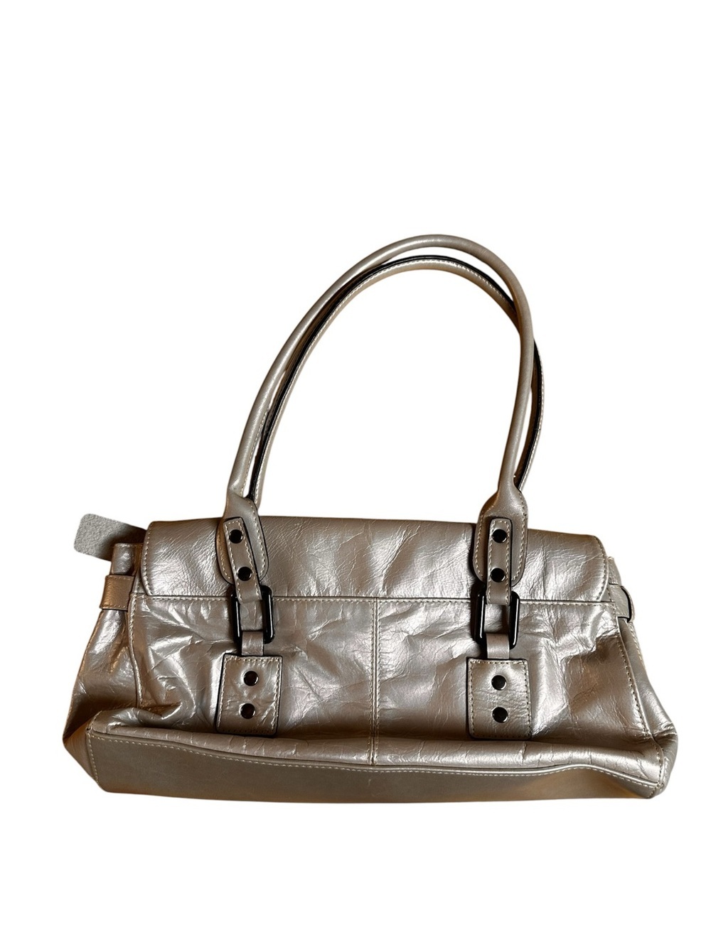 Worthington Y2K Vintage Soho Pearl Metallic Signature Demi Flap Shoulder Bag - Picture 2 of 11
